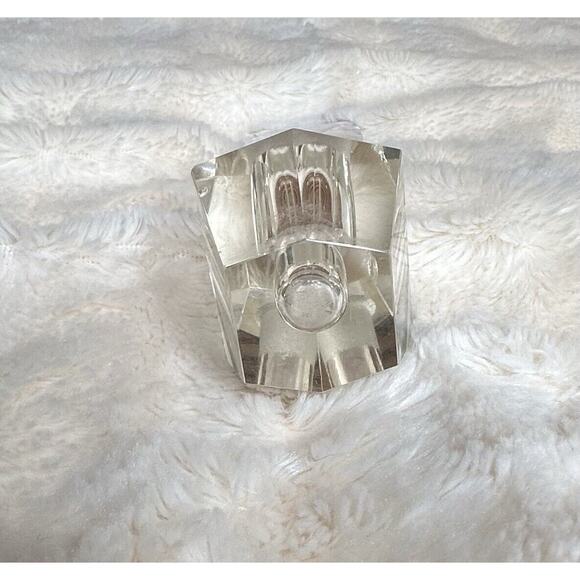 Set of 2 Crystal Lead Cut Clear Glass Perfume Bottles with Stoppers Vanity Decor - Picture 12 of 16